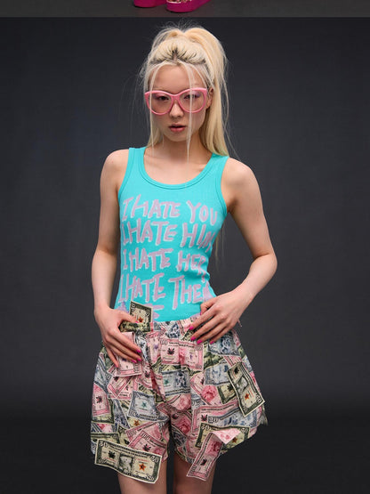 CFIERCE Multicolor Money Print Straight Leg Women&