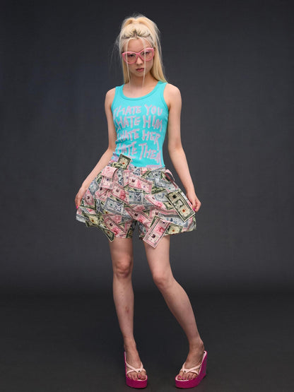 CFIERCE Multicolor Money Print Straight Leg Women&