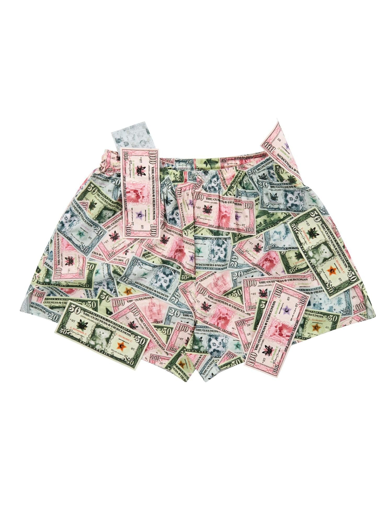 CFIERCE Multicolor Money Print Straight Leg Women&