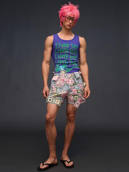 CFIERCE Multicolor Money Print Straight Leg Women&
