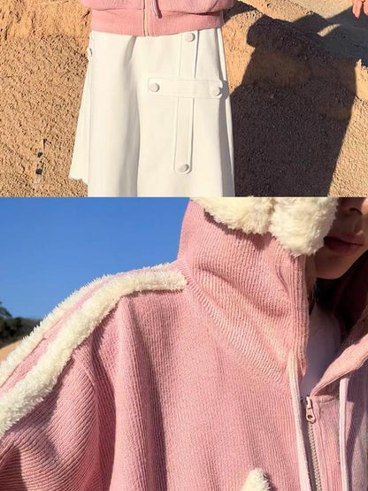 CFIERCE Pink Star Knit Cardigan With Angel Wing Details