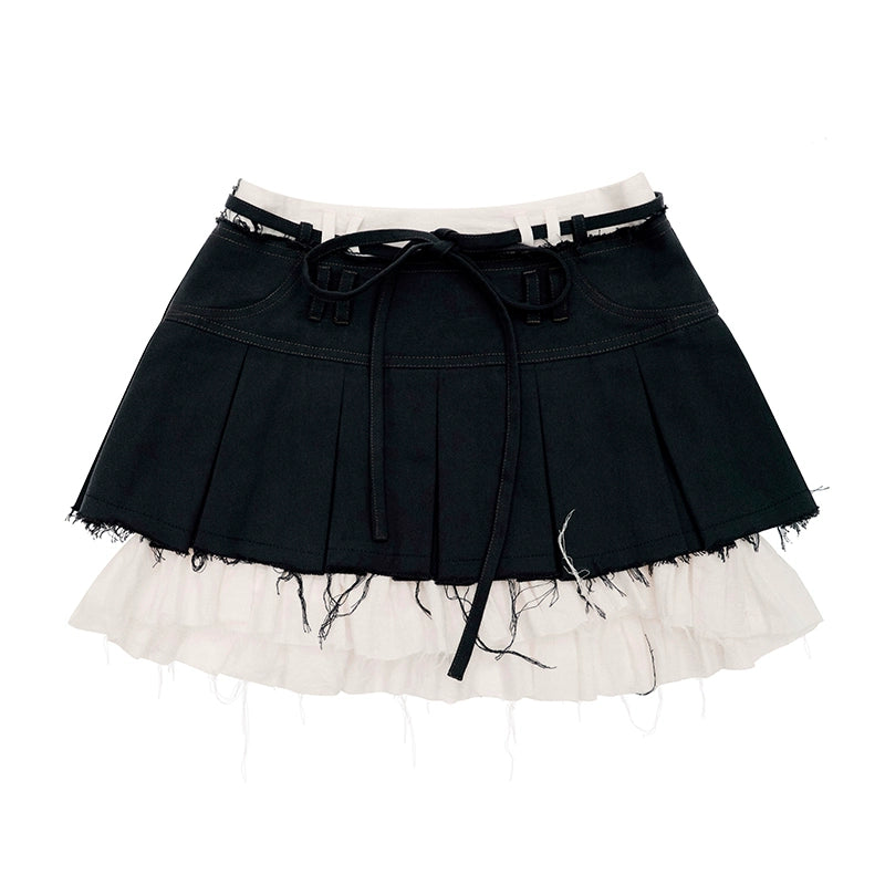 CFIERCE_Pleated_Raw_Hem_Skirt_MISSTT