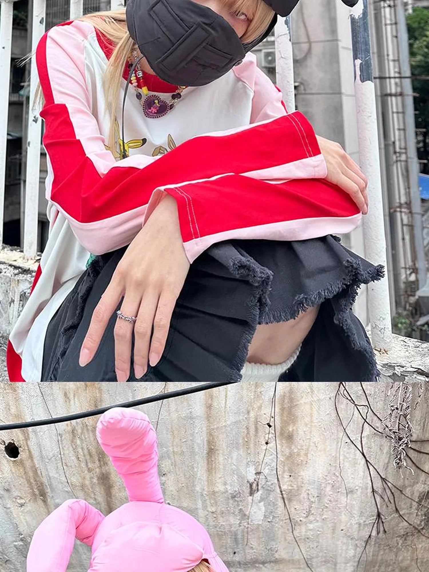 Plush Bunny Ears Cotton Hat