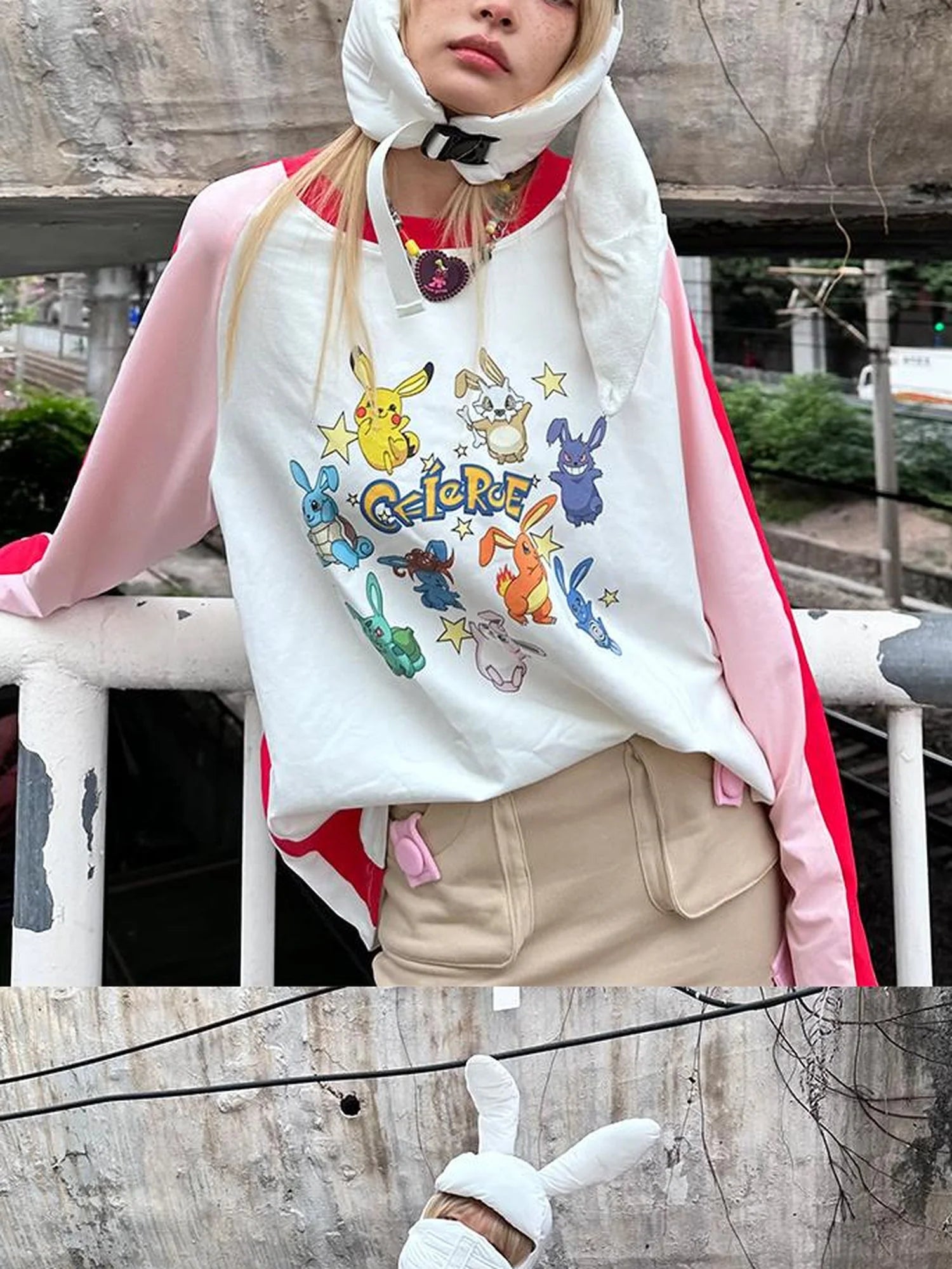 Plush Bunny Ears Cotton Hat