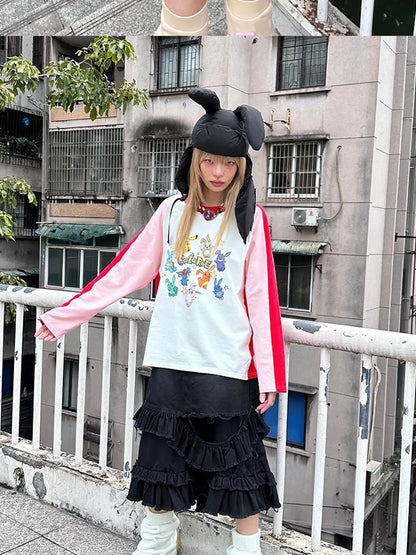 Plush Bunny Ears Cotton Hat