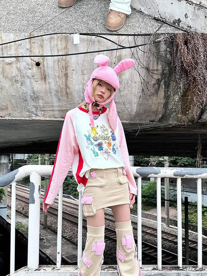 Plush Bunny Ears Cotton Hat