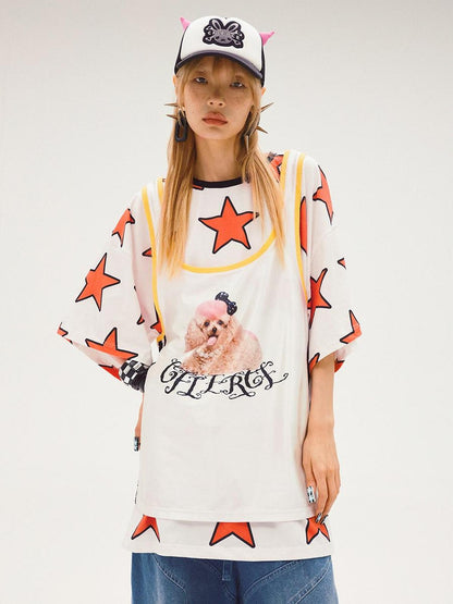 CFIERCE Poodle Print Loose Fit Women&
