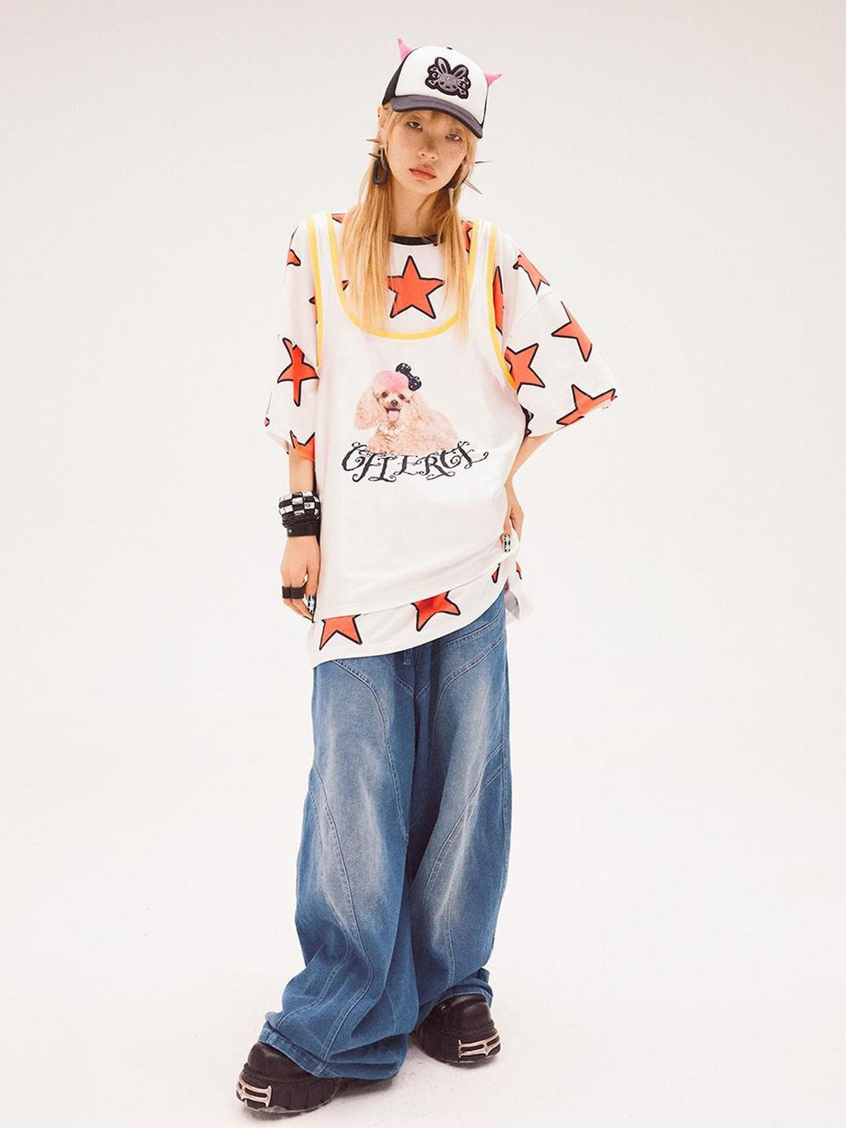 CFIERCE Poodle Print Loose Fit Women&