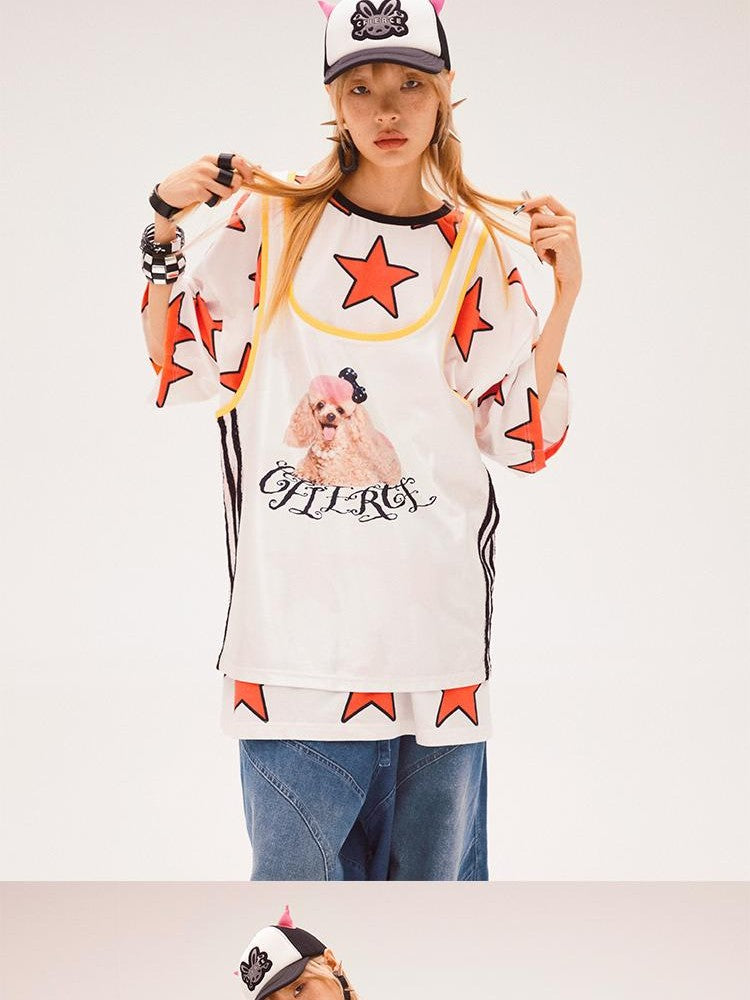 CFIERCE Poodle Print Loose Fit Women&