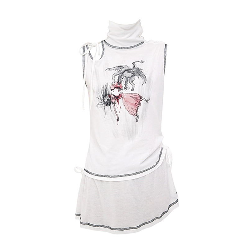 CFIERCE_Princess_Nightmare_Print_Vest_V_Neck_T_Shirt_Long_Sleeve_MISSTT