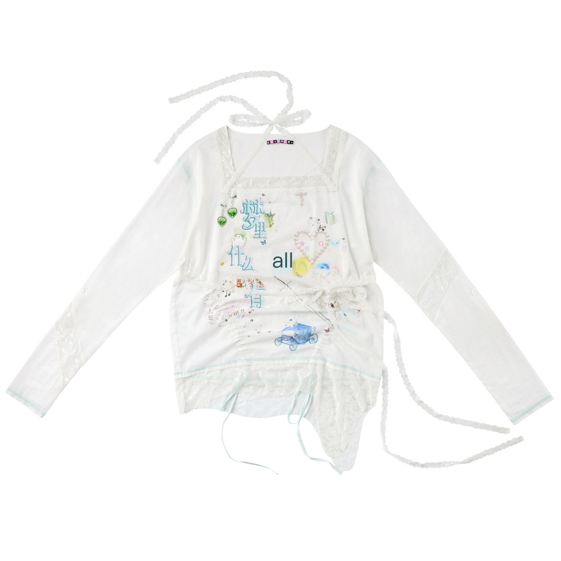 CFIERCE_Princess_Printed_Drawstring_Lace_Trim_Women&