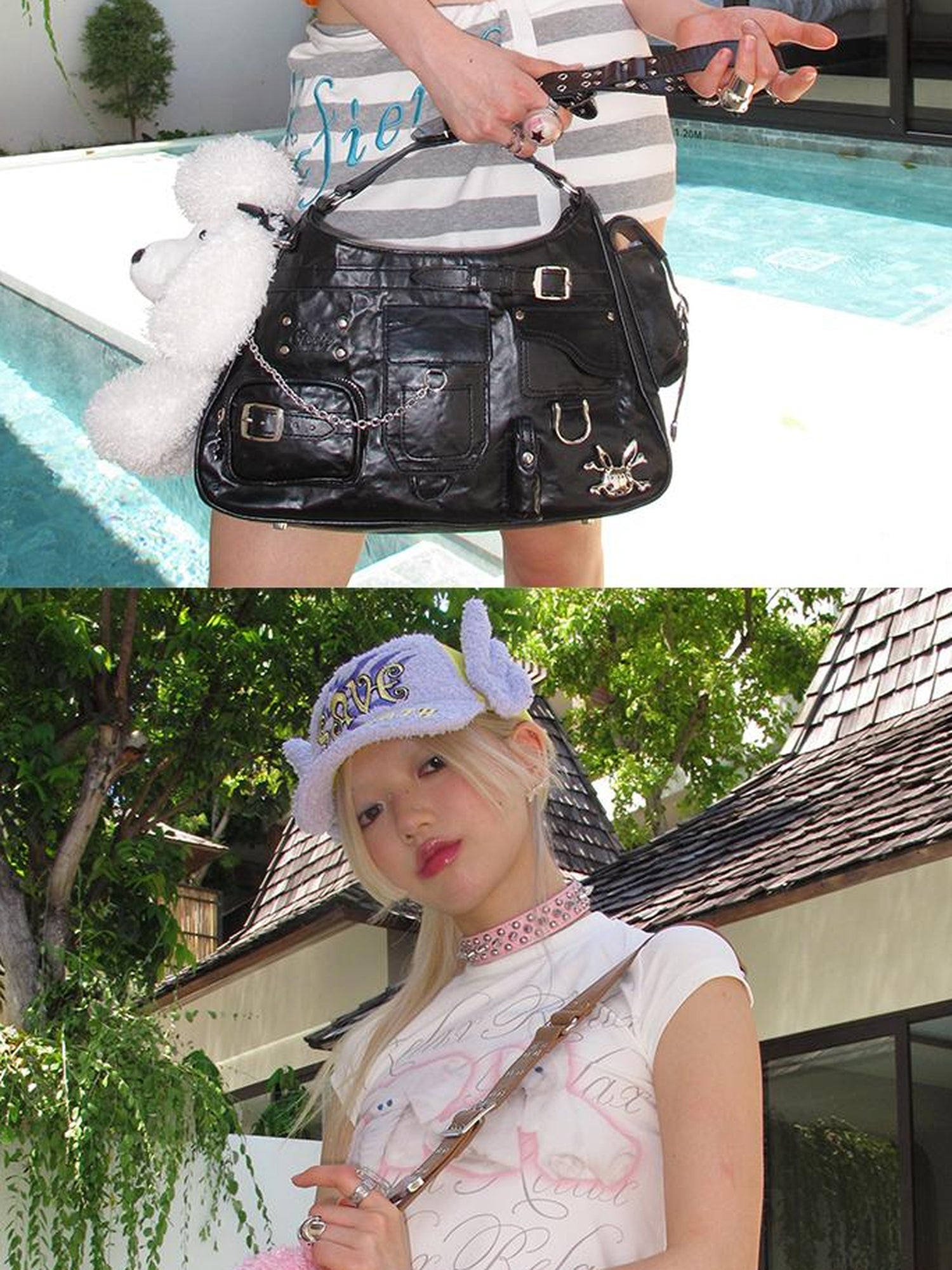 CFIERCE Pu Tote Bag With Alloy Accents