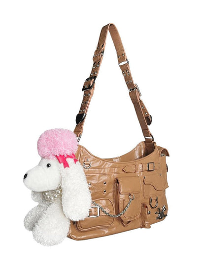 CFIERCE Pu Tote Bag With Alloy Accents