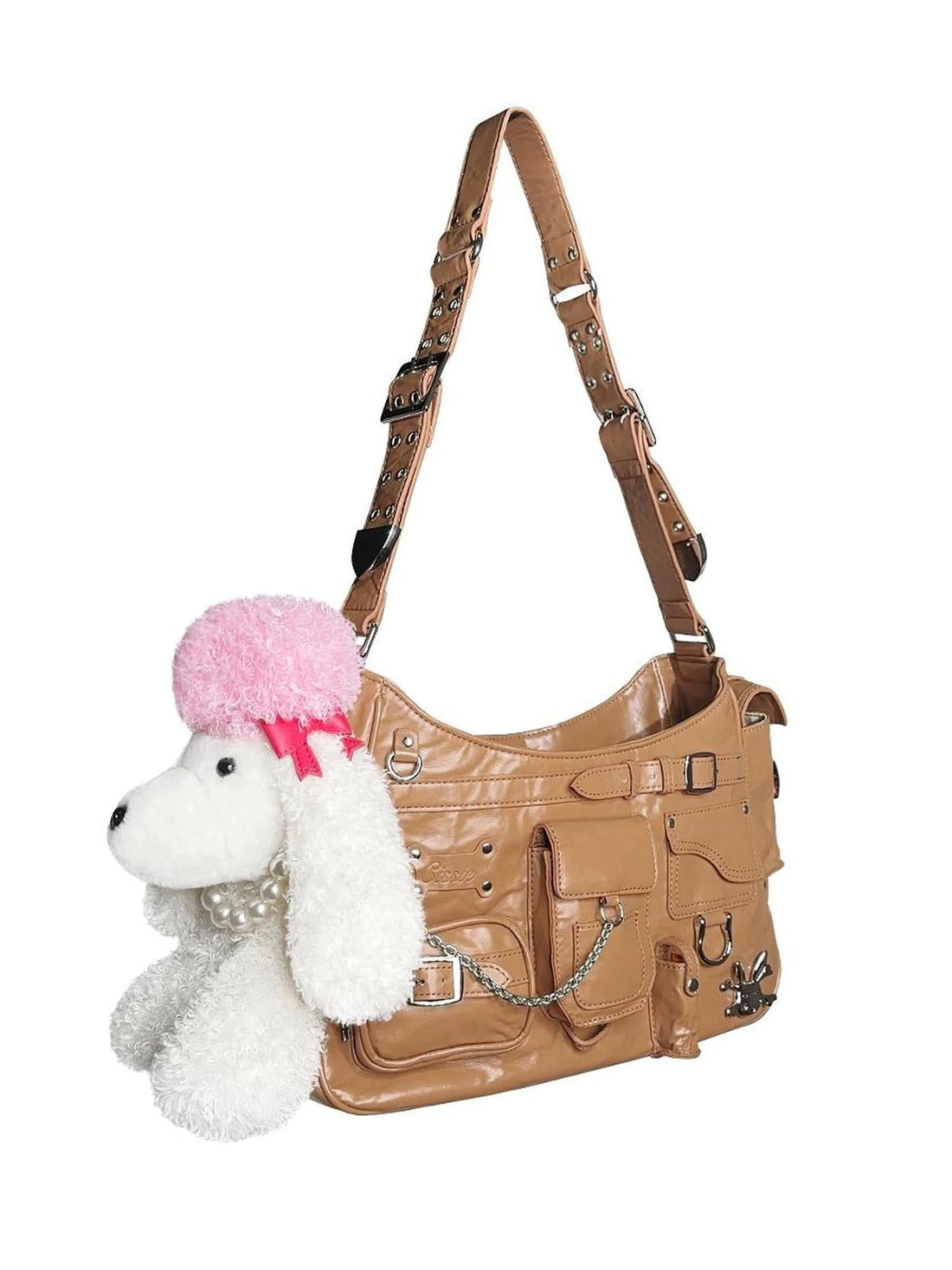 Pu Tote Bag With Alloy Accents