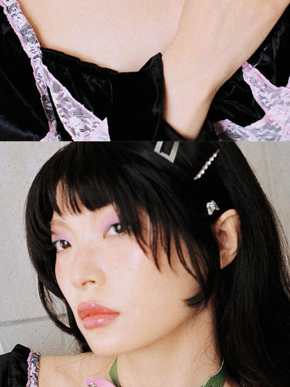 CFIERCE Punk Butterfly Spike Choker Pink Green