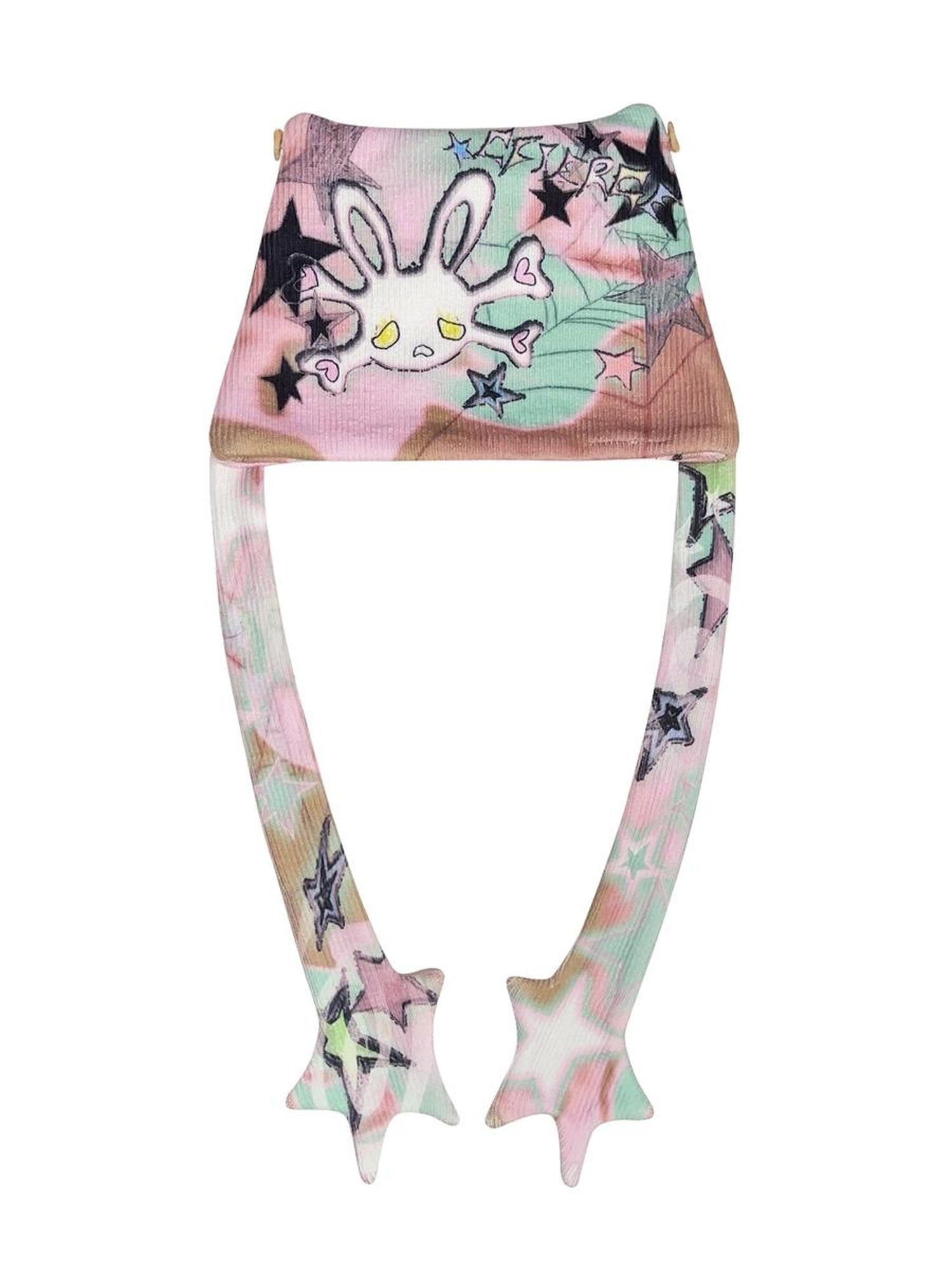 CFIERCE Rabbit Skull Print Knit Beanie