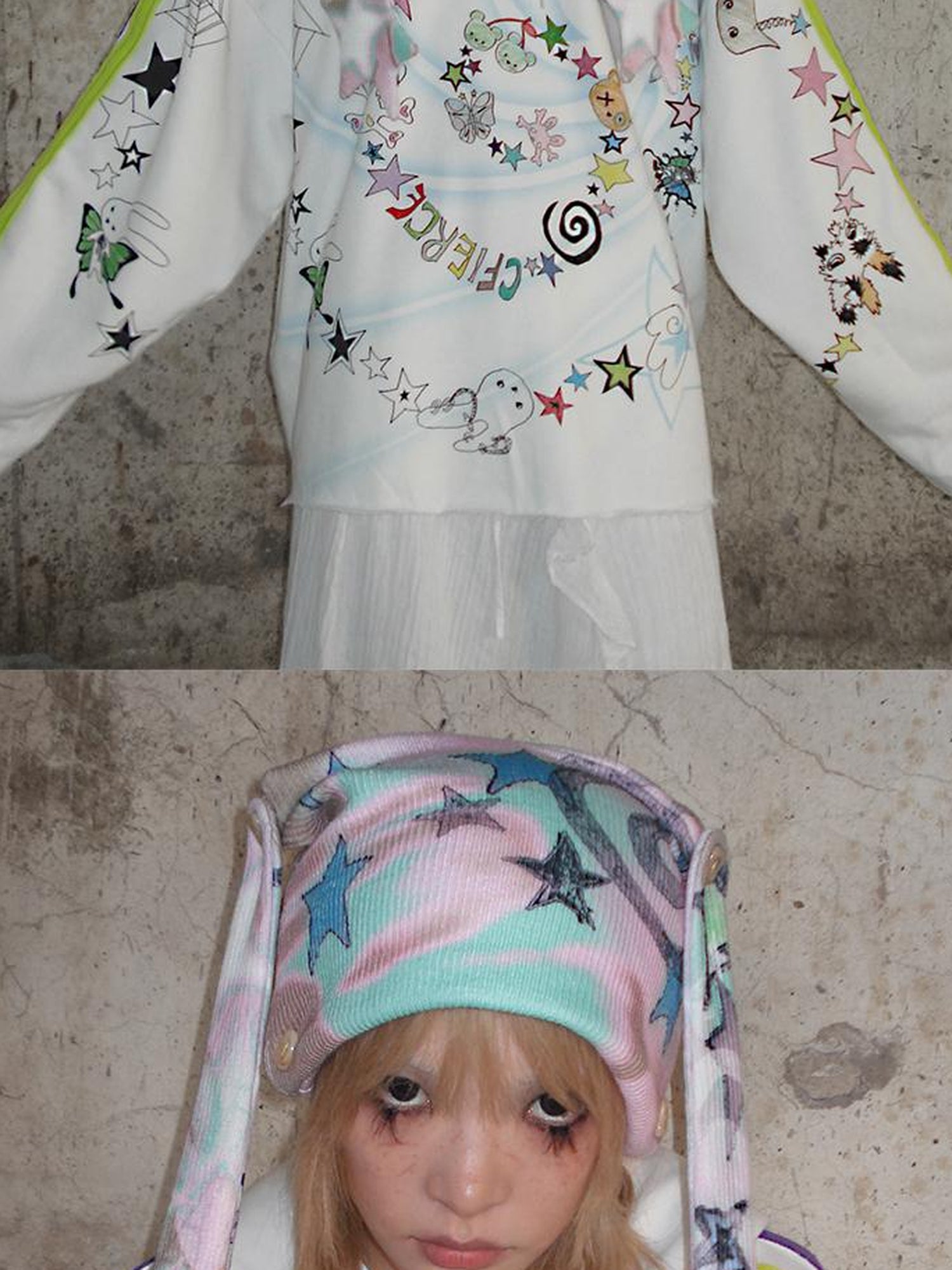 CFIERCE Rabbit Skull Print Knit Beanie