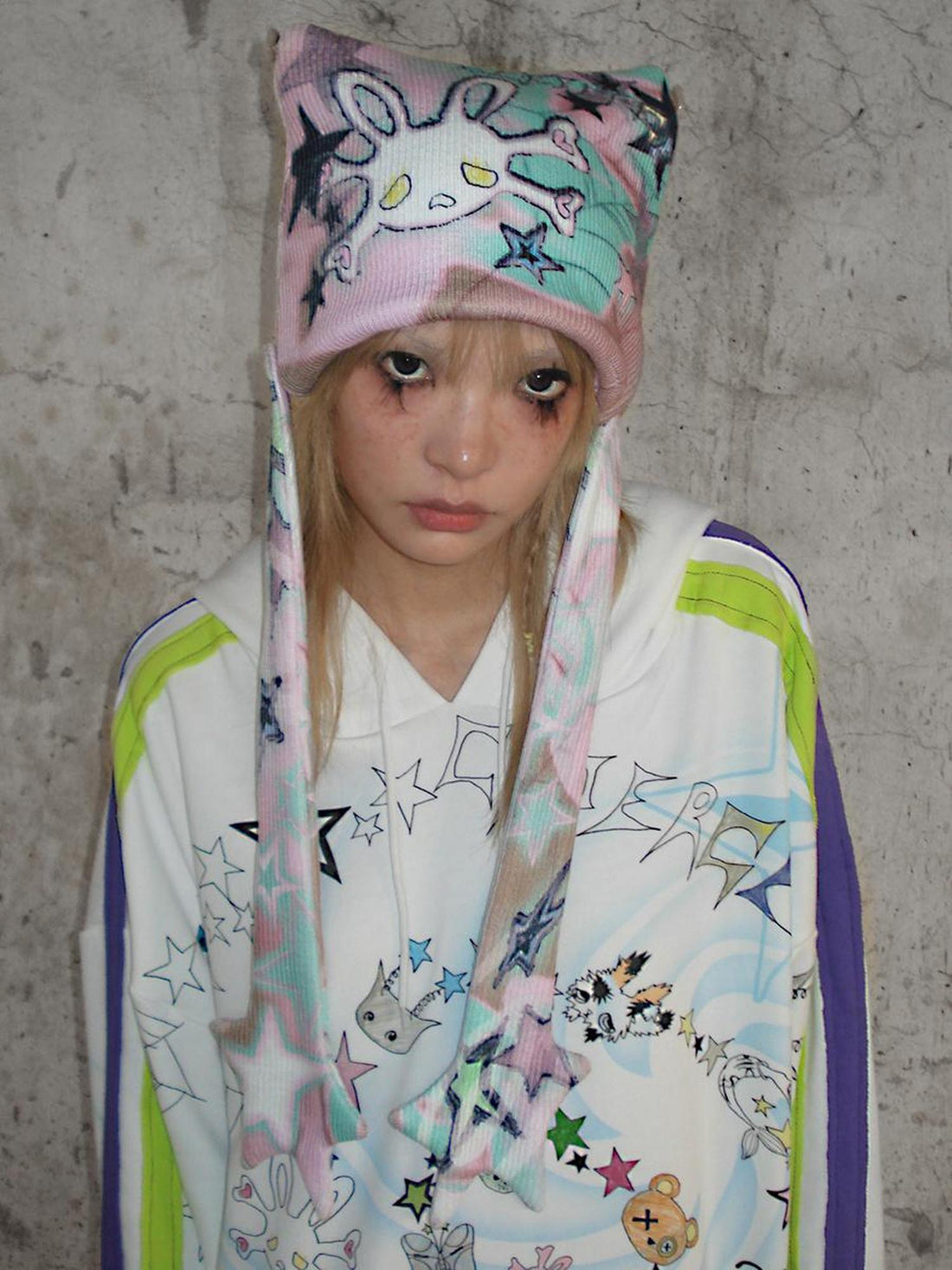 CFIERCE Rabbit Skull Print Knit Beanie
