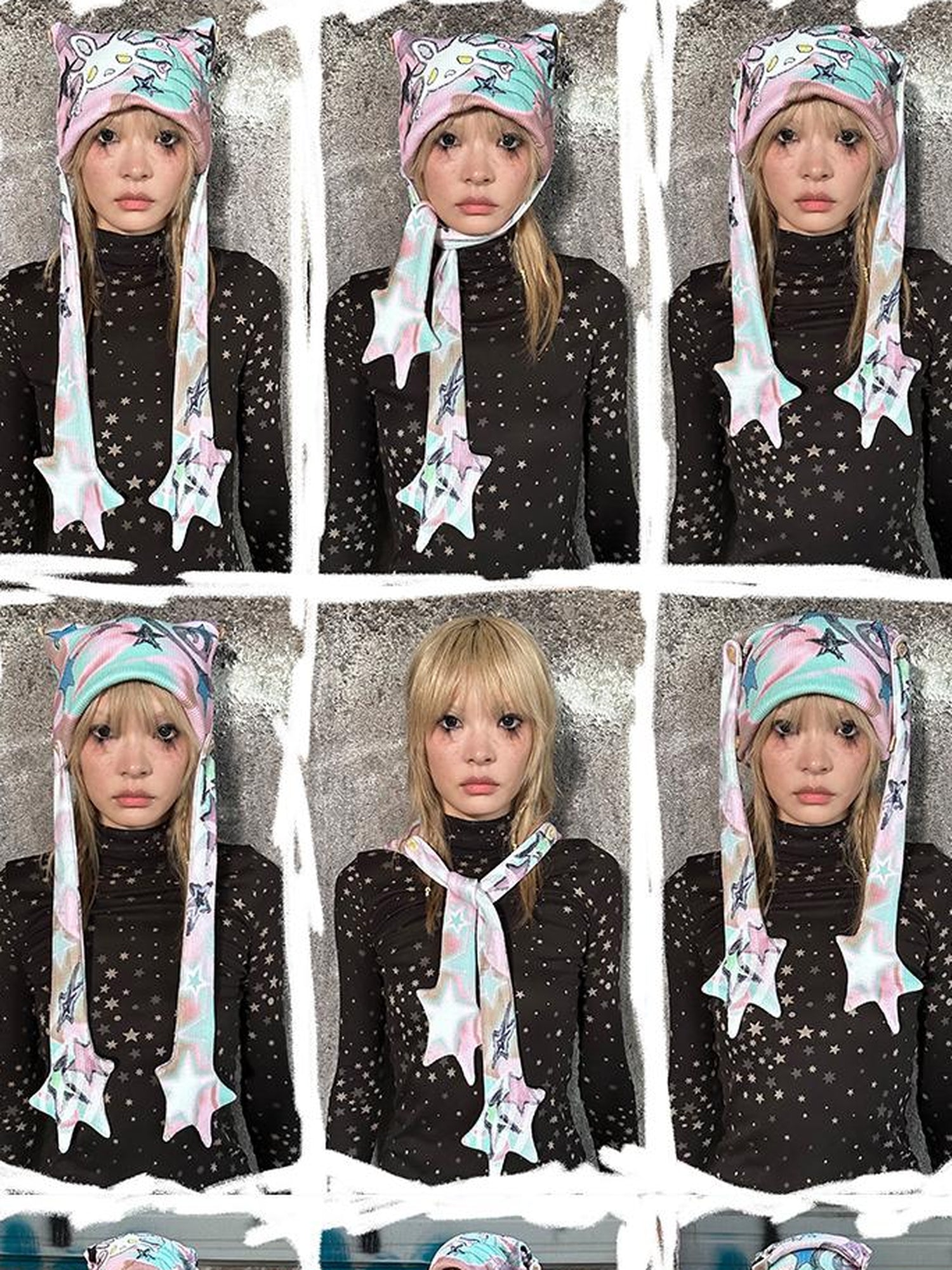 CFIERCE Rabbit Skull Print Knit Beanie