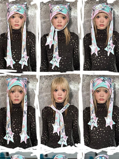 CFIERCE Rabbit Skull Print Knit Beanie