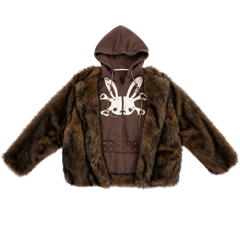 CFIERCE_Rabbit_Skull_Print_Two_Layer_Knit_Coat_MISSTT