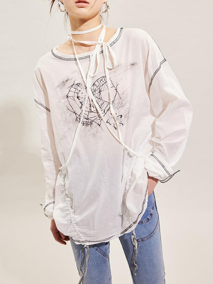 CFIERCE Rabbit Spirit Hand Painted Long Sleeve Top