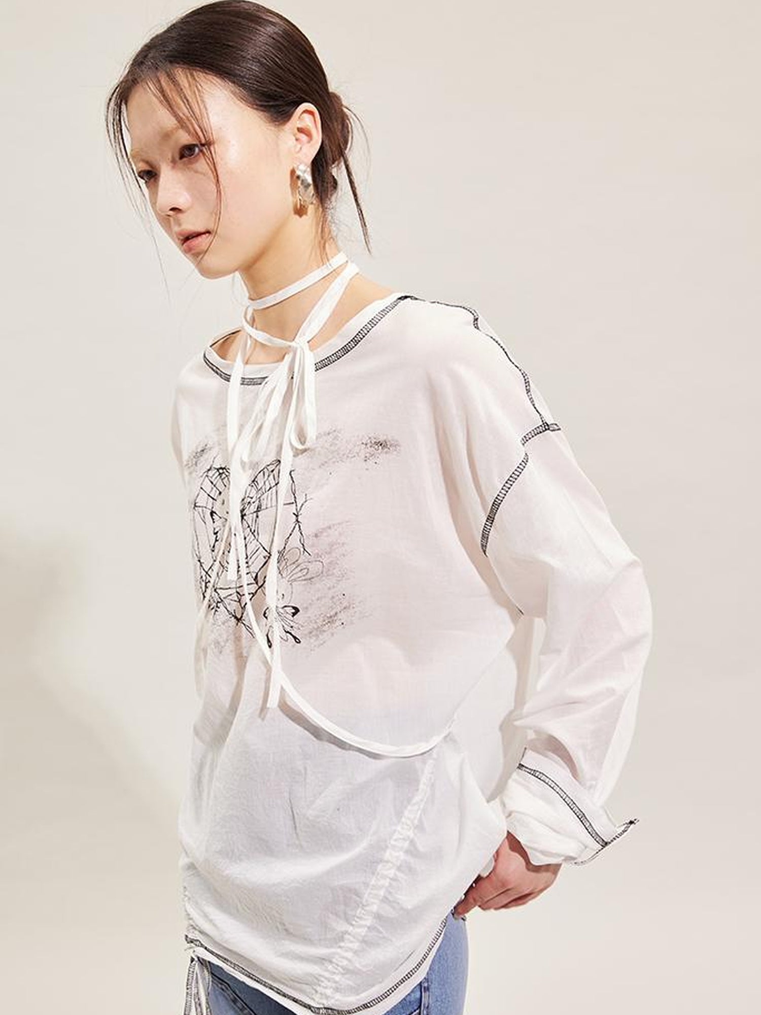 CFIERCE Rabbit Spirit Hand Painted Long Sleeve Top