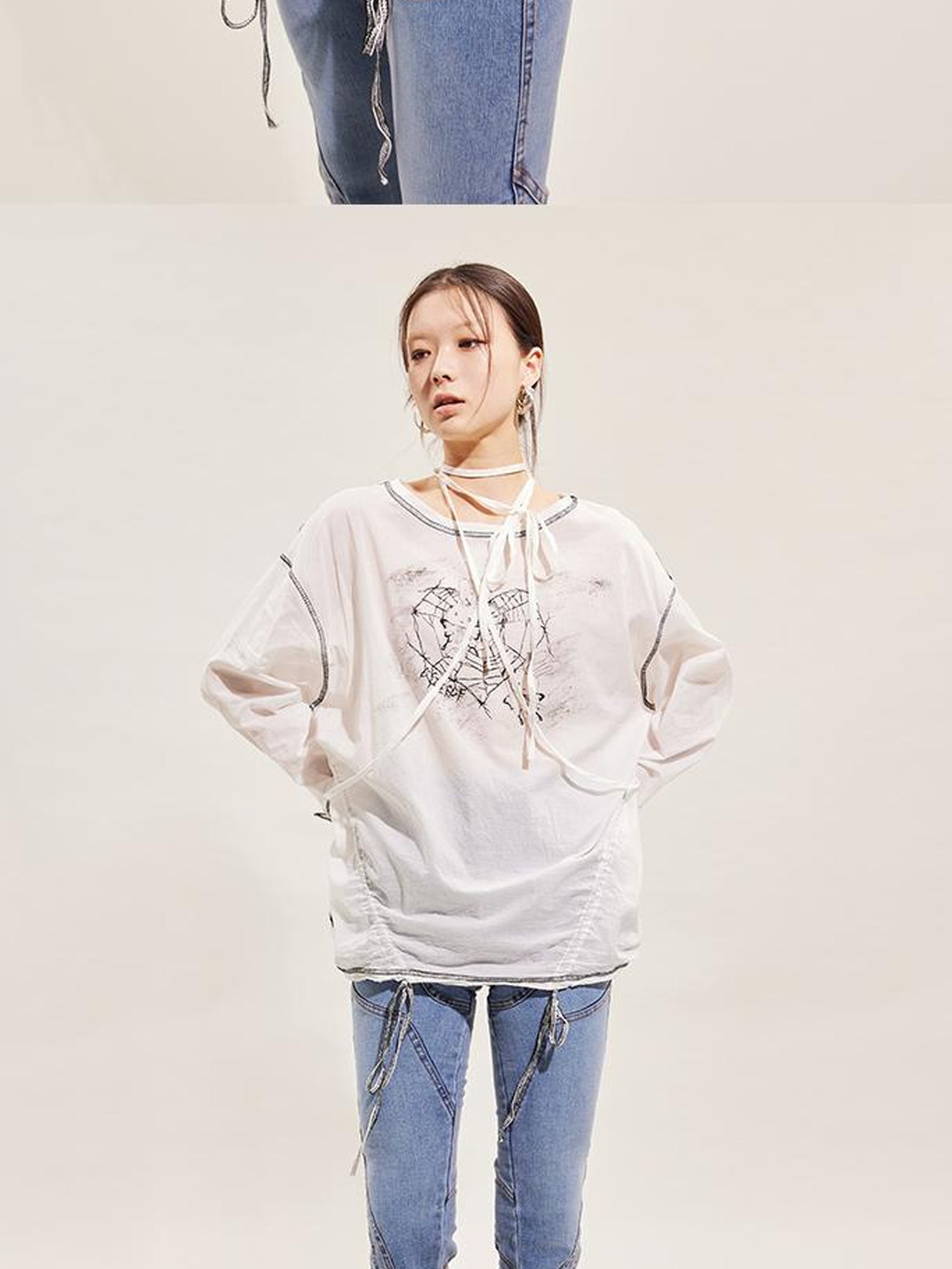 CFIERCE Rabbit Spirit Hand Painted Long Sleeve Top