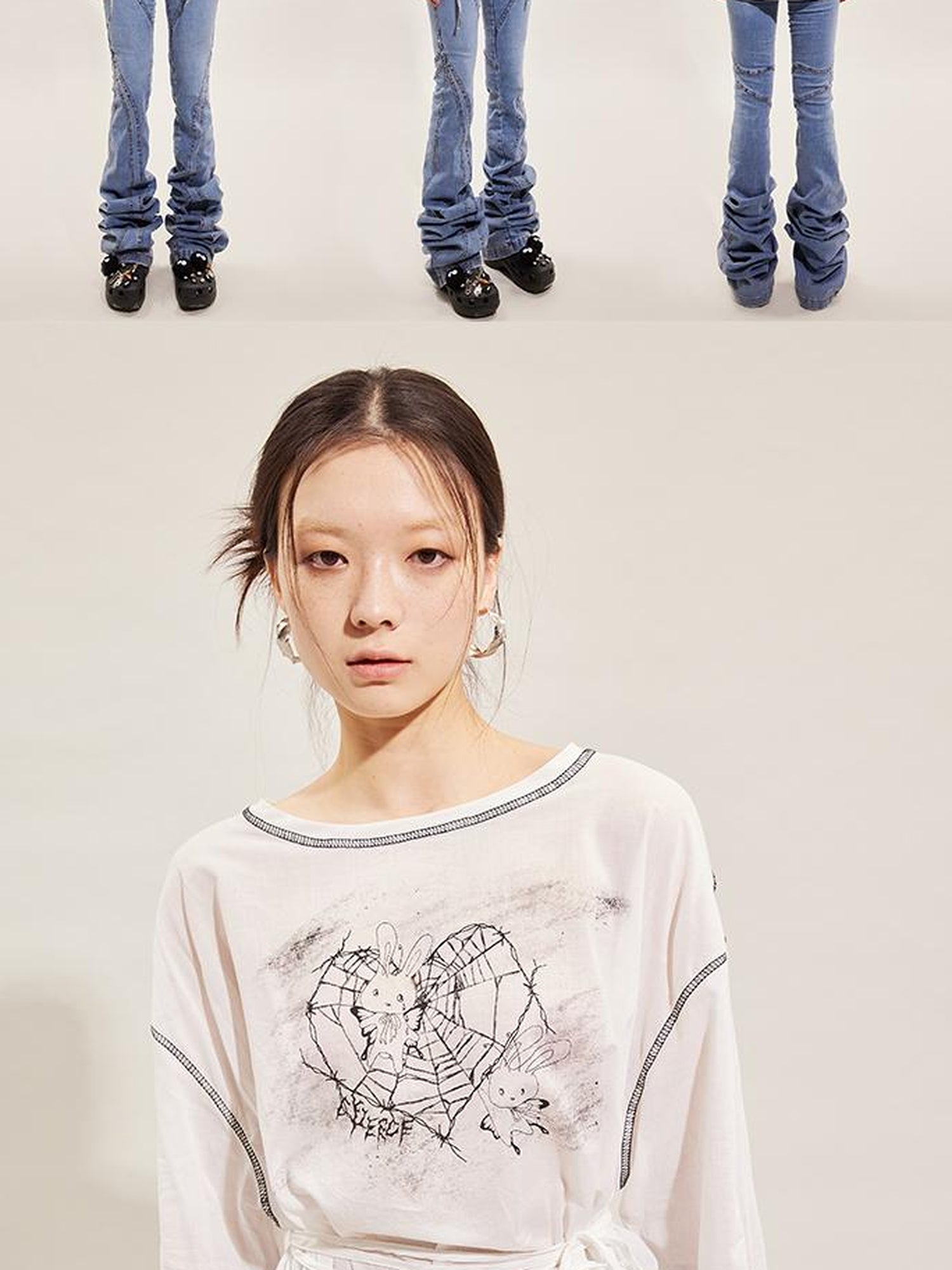 CFIERCE Rabbit Spirit Hand Painted Long Sleeve Top