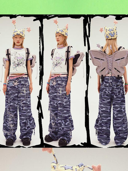 CFIERCE Rabbit Spirit Print T Shirt V Neck T Shirt Long Sleeve