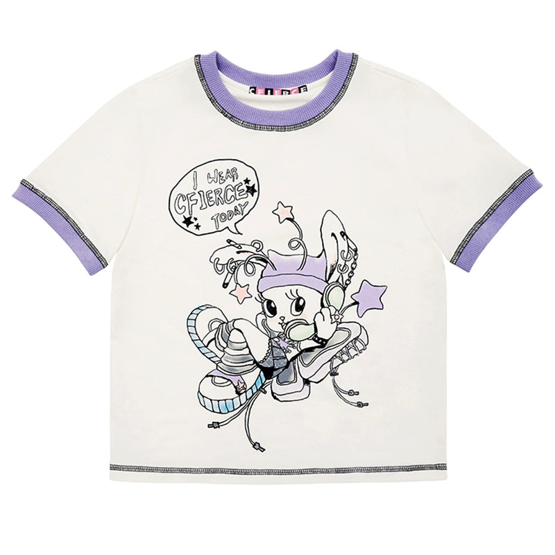 CFIERCE_Rabbit_Spirit_Print_T_Shirt_V_Neck_T_Shirt_Long_Sleeve_MISSTT