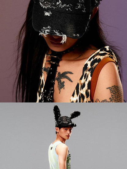CFIERCE Rebel Rabbit Denim Cap