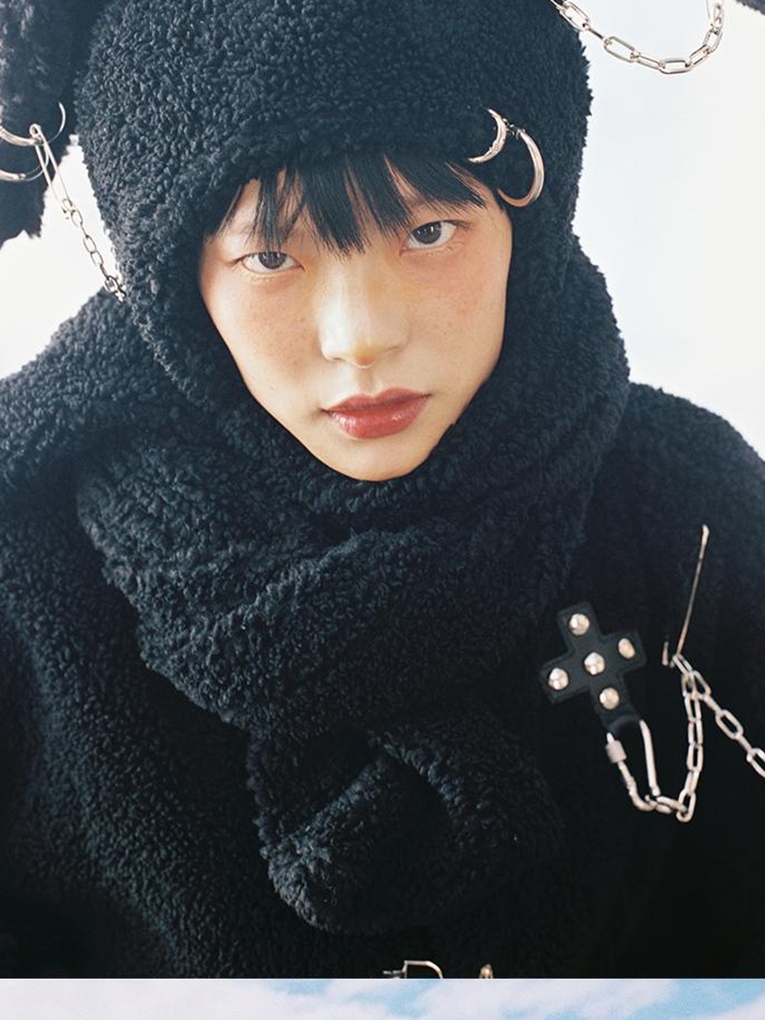 CFIERCE Rebellious Bunny Plush Scarf Hat With Foldable Ringed Ears