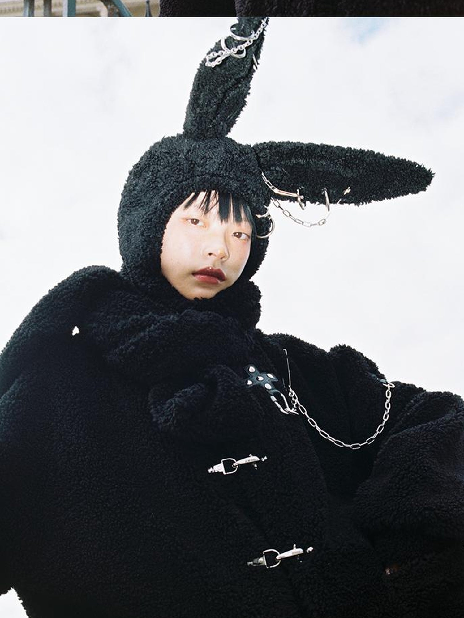 CFIERCE Rebellious Bunny Plush Scarf Hat With Foldable Ringed Ears