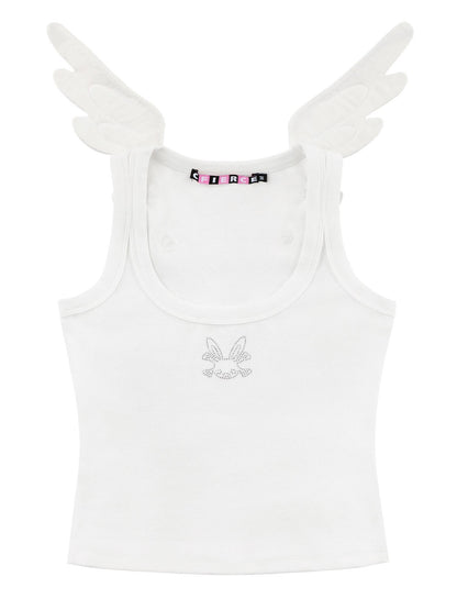 CFIERCE Rhinestone Embellished Angel Wing Back Women&