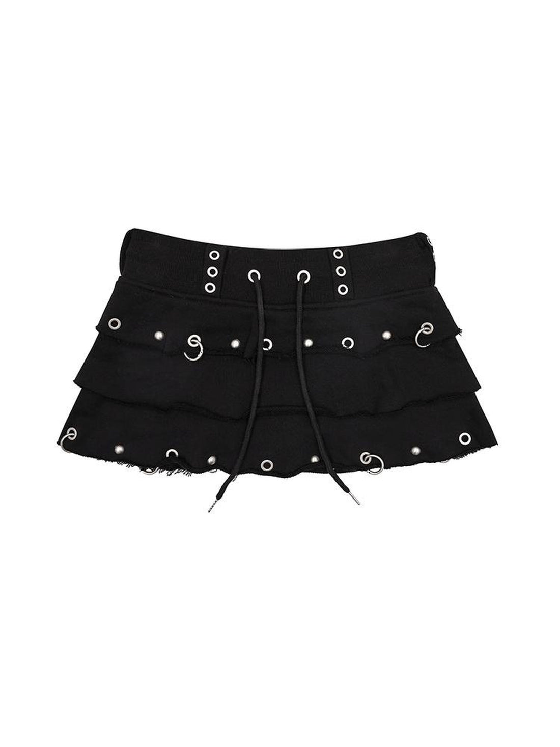 CFIERCE Rivet Embellished Cake Hem Skirt