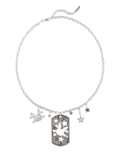 CFIERCE Silver Rabbit Skull Pentagram Detachable Pendant Women&