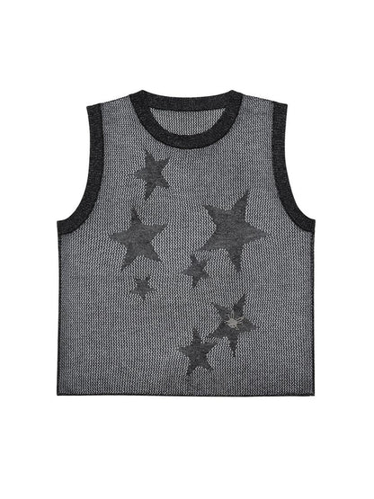 CFIERCE Silver Star Knit Vest