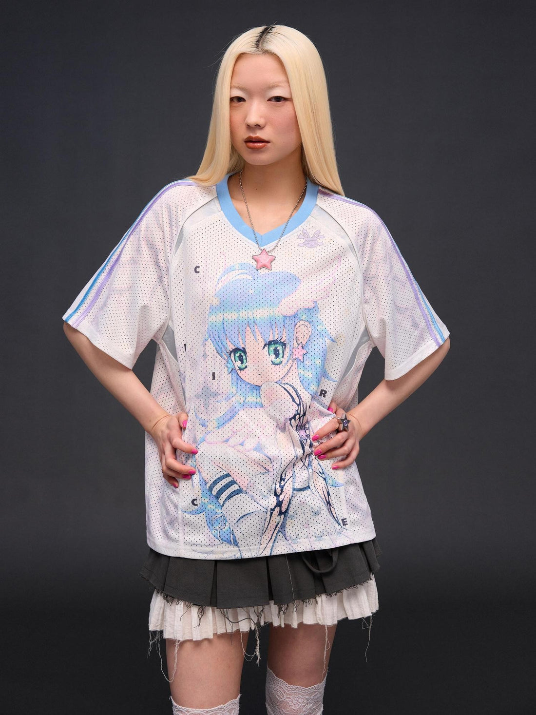 CFIERCE Six Wing Angel Girl Raglan V-neck Women&