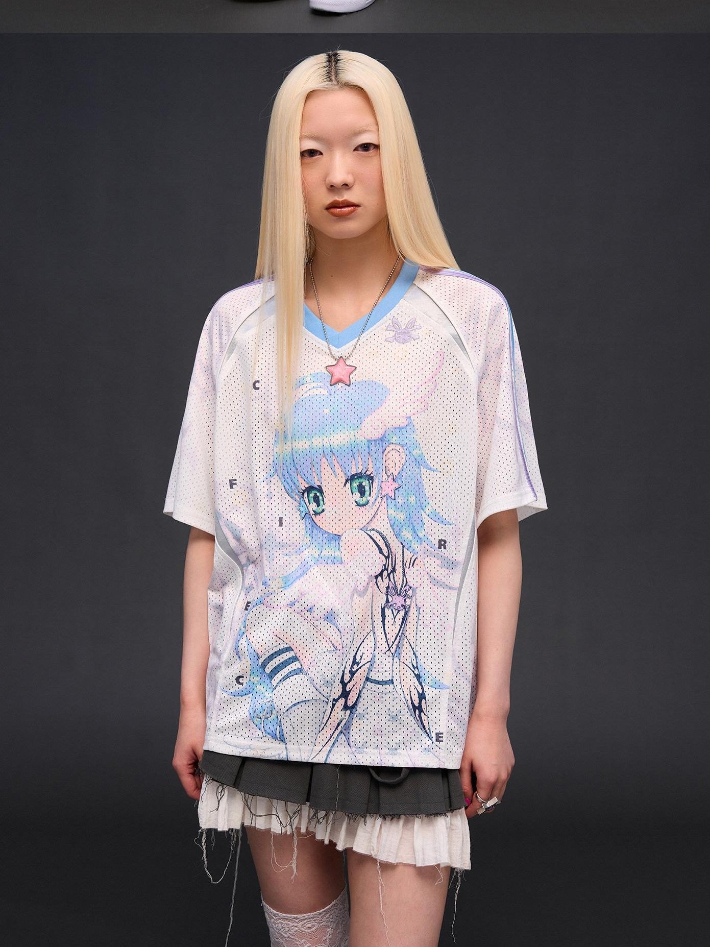 CFIERCE Six Wing Angel Girl Raglan V-neck Women&