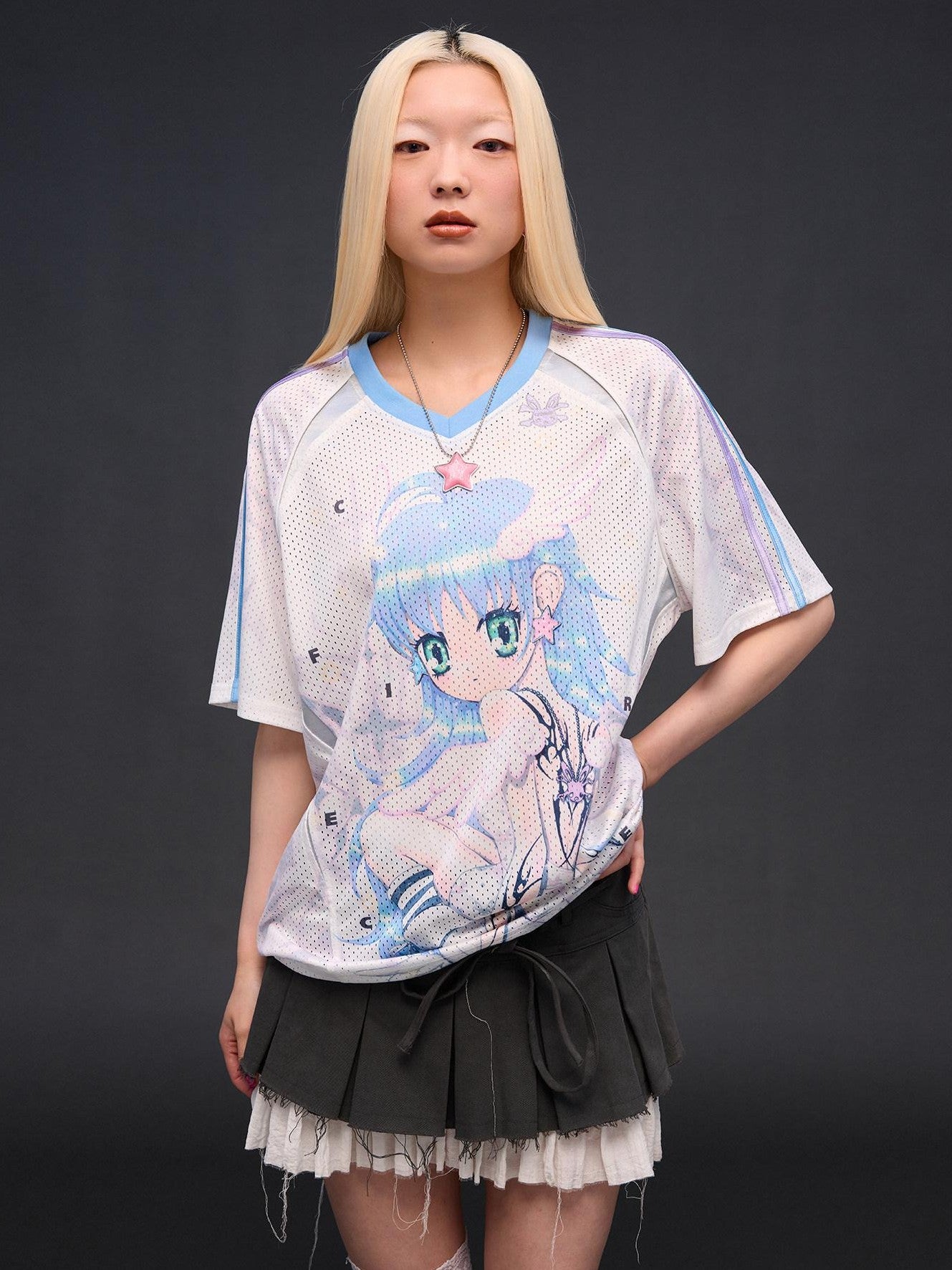 CFIERCE Six Wing Angel Girl Raglan V-neck Women&