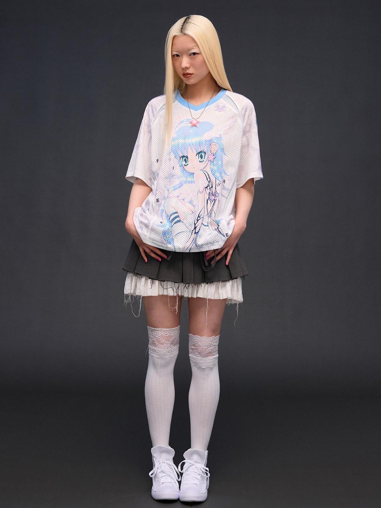 CFIERCE Six Wing Angel Girl Raglan V-neck Women&