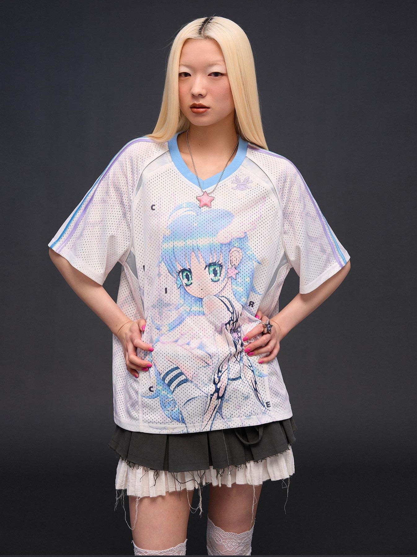 CFIERCE Six Wing Angel Girl Raglan V-neck Women&