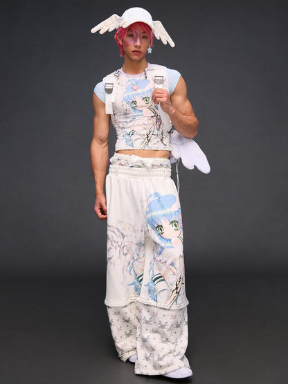 CFIERCE Six Winged Angel Girl Printed Slim Fit Women&