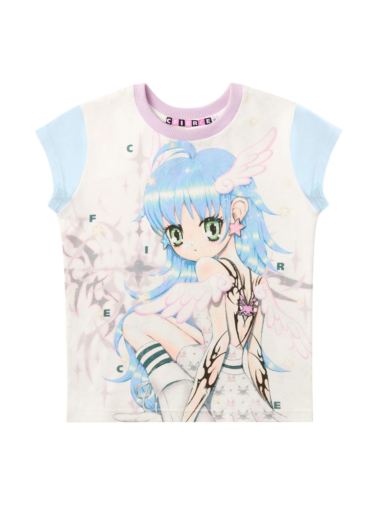 CFIERCE Six Winged Angel Girl Printed Slim Fit Women&