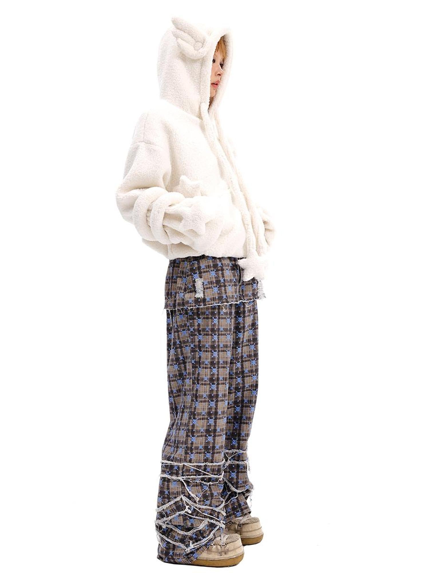 CFIERCE Skull Checkered Kilted Skirt