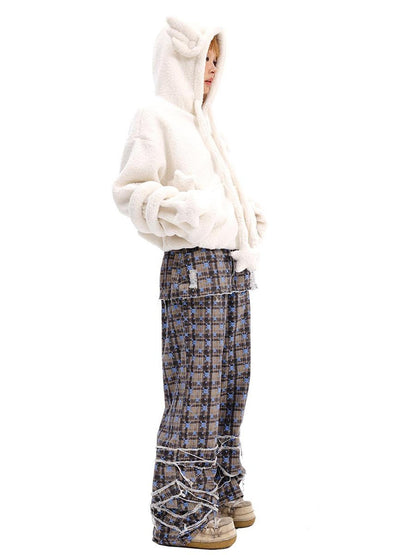 CFIERCE Skull Checkered Kilted Skirt