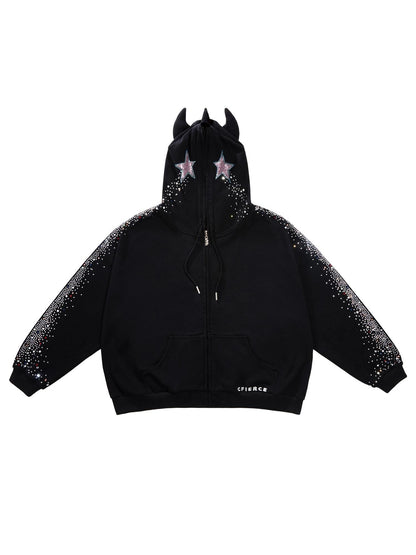 Soft 100 Percent Cotton Loose Fit Zip Pullover Unisex Streetwear Hoodies