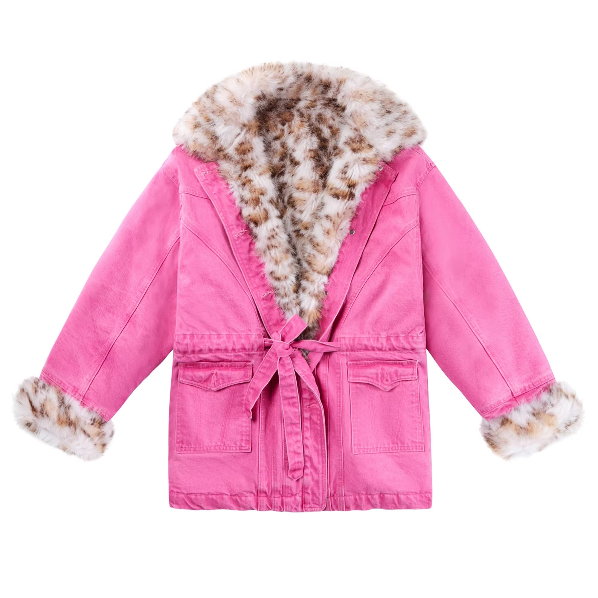 CFIERCE_Soft_100_Percent_Cotton_Quilted_Oversized_Bomber_Casual_Women_Pink_Brown_Jacket_MISSTT