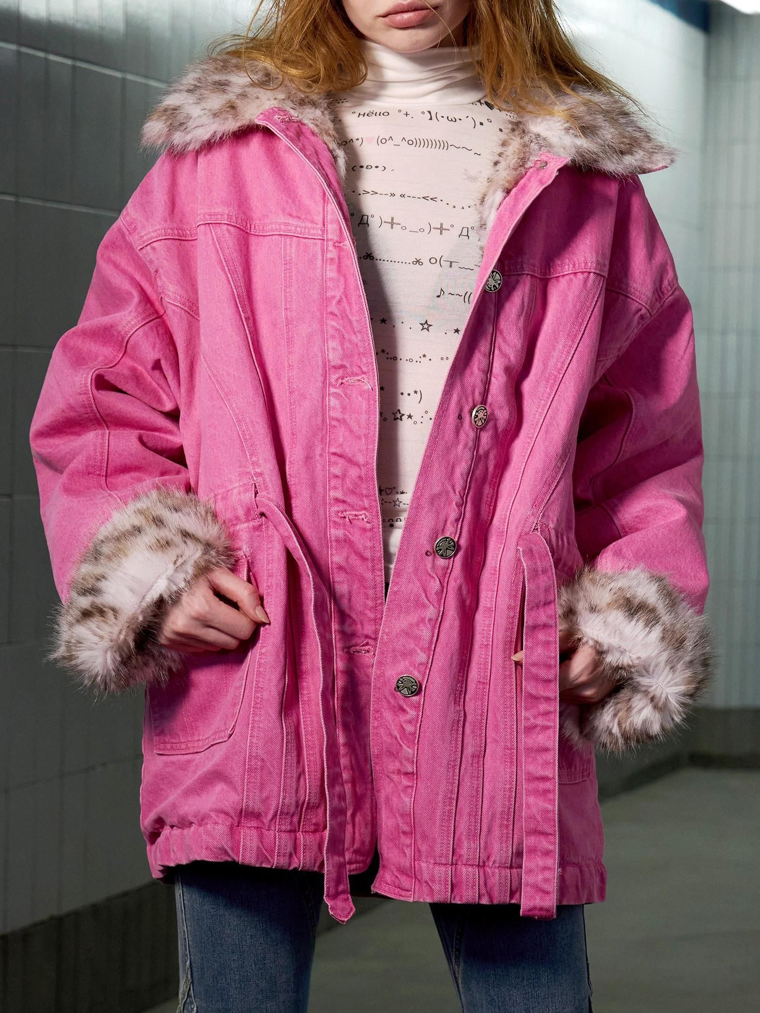 CFIERCE Soft 100 Percent Cotton Quilted Oversized Bomber Casual Women Pink Brown Jacket
